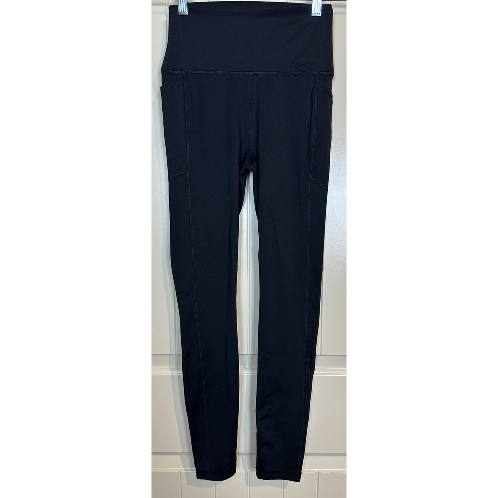RBX‎ black HIGH RISE LEGGINGs sz S stretch pockets active running gym yoga GUC